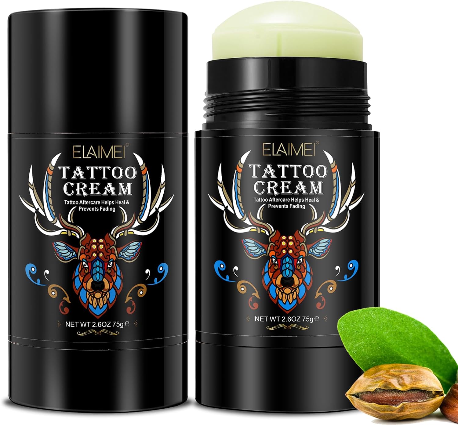 HXTMKTTattoo Balm & Cream, Aftercare Tattoo Healing Cream for Old and New Tattoo, Color Brightener and Enhancing Moisturizer, Natural Tattoo Care Balm Tattoo Lotion 1 Pack 75g