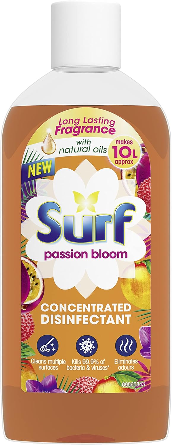 Surf Passion Bloom Concentrated Disinfectant eliminates 99.9% of germs multi-purpose cleaner for sparkling clean surfaces 240 ml