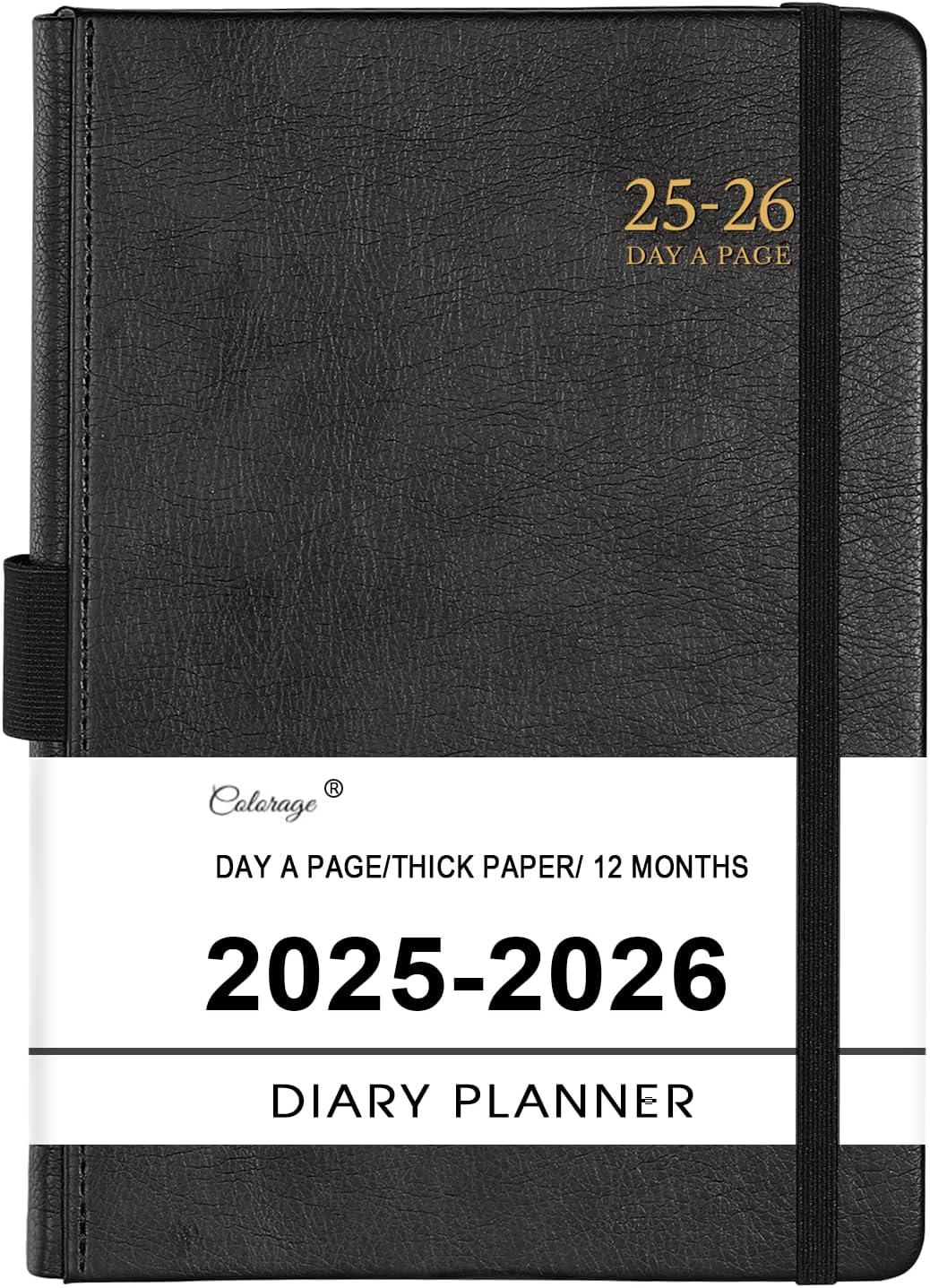 Academic Diary 2025-2026 - Diary 2025-2026 Day Per Page, A5 Page a Day August 2025 - July 2026 with Pen Loop, 180° Flat out, Monthly Stickers