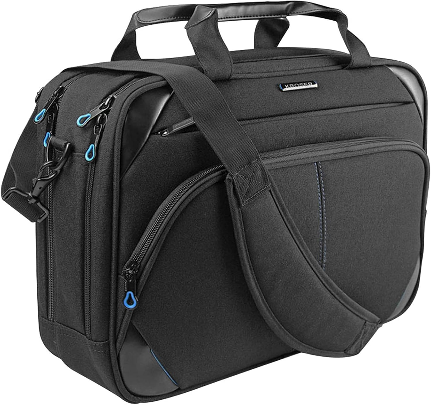 KROSER Laptop Bag 15.6 Inch Water Repellent Briefcase Computer Laptop Case Shoulder Bag Bussiness Carrying Handbag Laptop Briefcase Sleeve for Women/Men, Grey