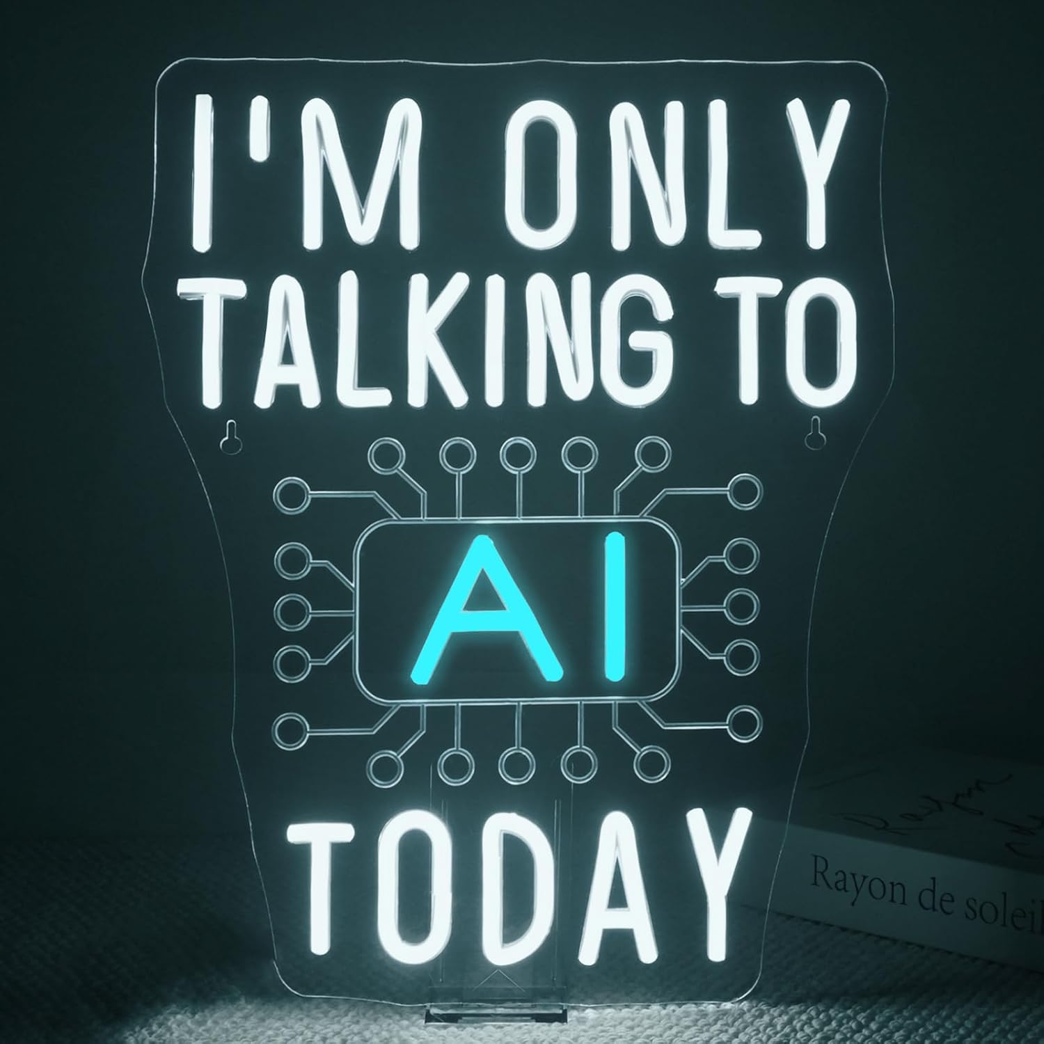 I'm Only Talking to AI Today Neon Sign, 16.5"x7.8" Futuristic Tech-Inspired Wall Decor, USB Powered, Dimmable, Futuristic Style LED Light Perfect for Offices, Gamers, Coders, and AI Enthusiasts