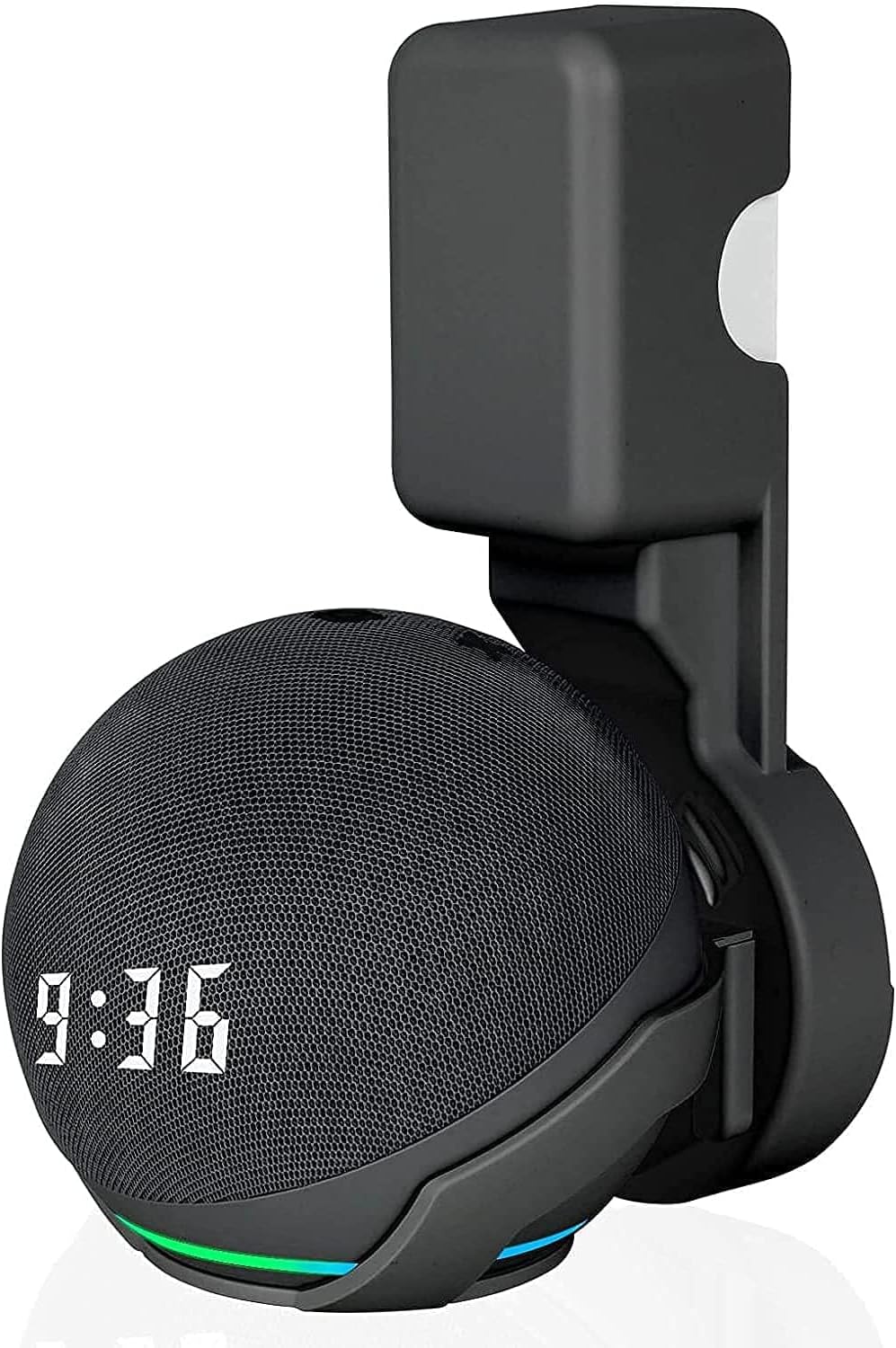Saifsmart Outlet Wall Mount Hanger Holder Stand Accessories Case Built-in Plug Cable Management for Echo Dot 4th Gen/Echo Dot 5th Gen Smart Speaker (Black)