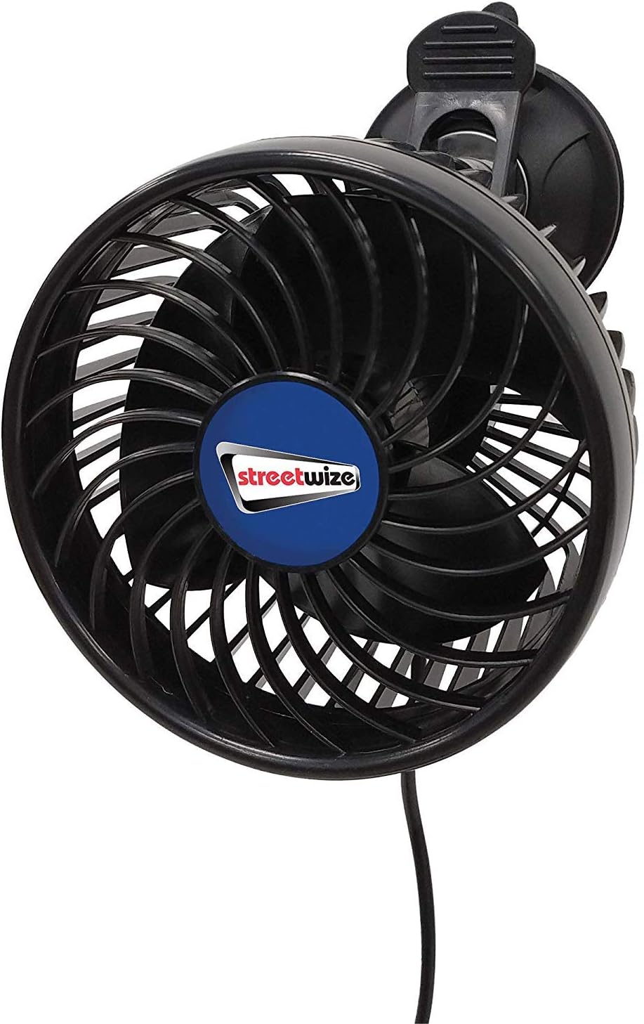 Streetwize - 360° Car Fan with 2 Speed Controls - 12V Portable - 3 Single Oscillating Power - 1 Metre Cable - Helps to keep the vehicles interior cool for comfort whilst travelling