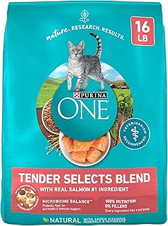Purina ONE Natural Dry Cat Food, Tender Selects Blend With Real Salmon - 16 lb. Bag