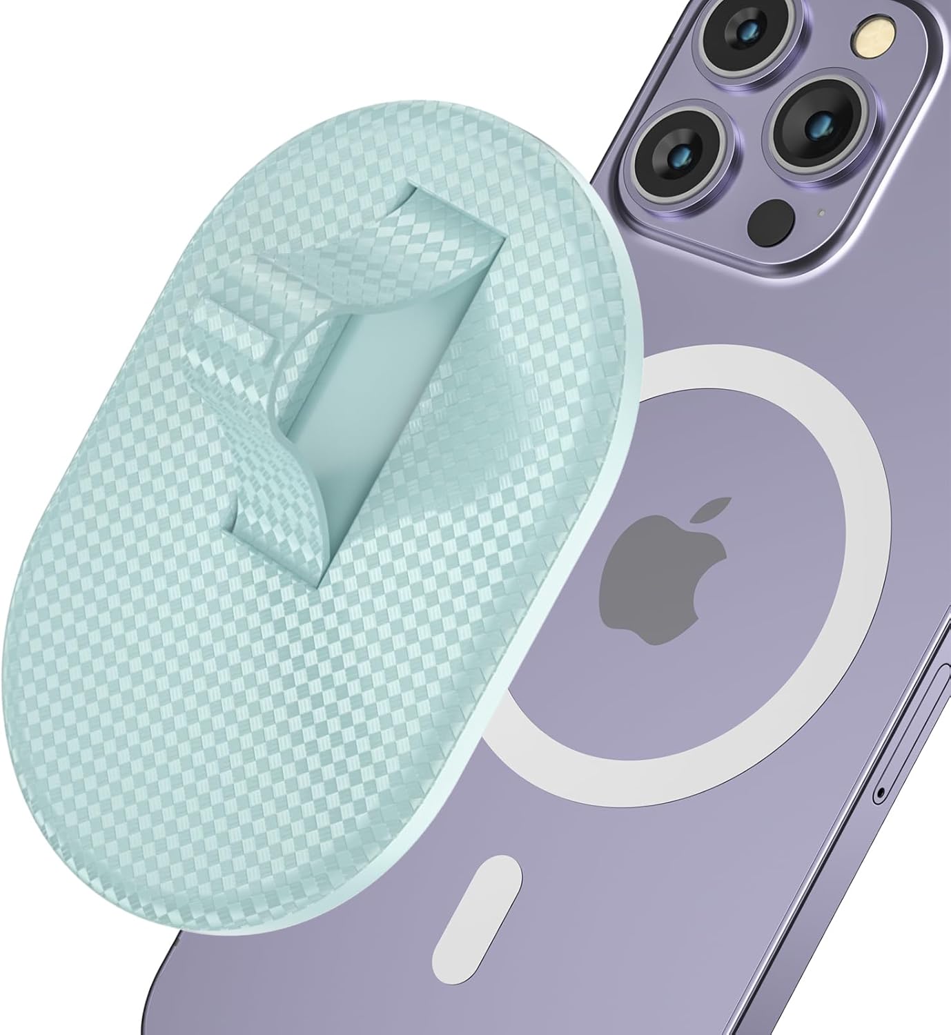AUROX Magnetic Phone Grip for MagSafe, Strap Holder as Kickstand, Finger Stand Compatible With iPhone 16/15/14/13/12 Series, Grass Green