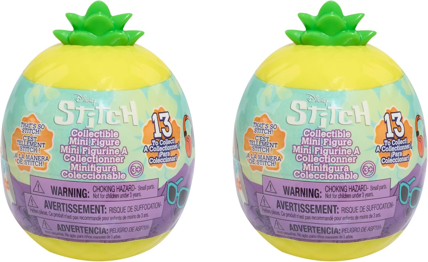 Disney Stitch That’s So Stitch Collectible Figures Series 2 (2-Pack), Mystery 2-inch Figurine, Blind Capsule, Kids Toys for Ages 3 Up by Just Play