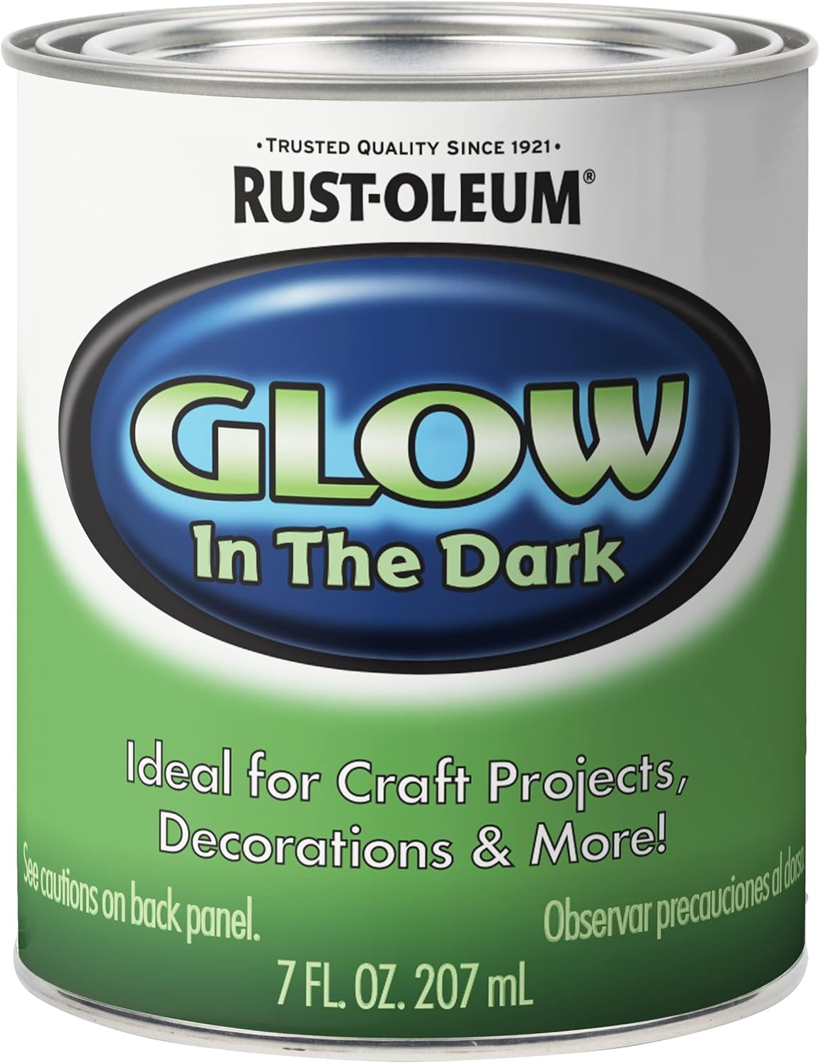 Rust-Oleum 214945 Glow in The Dark Brush On Paint, Half Pint , Green, 7 Fl Oz (Pack of 1)