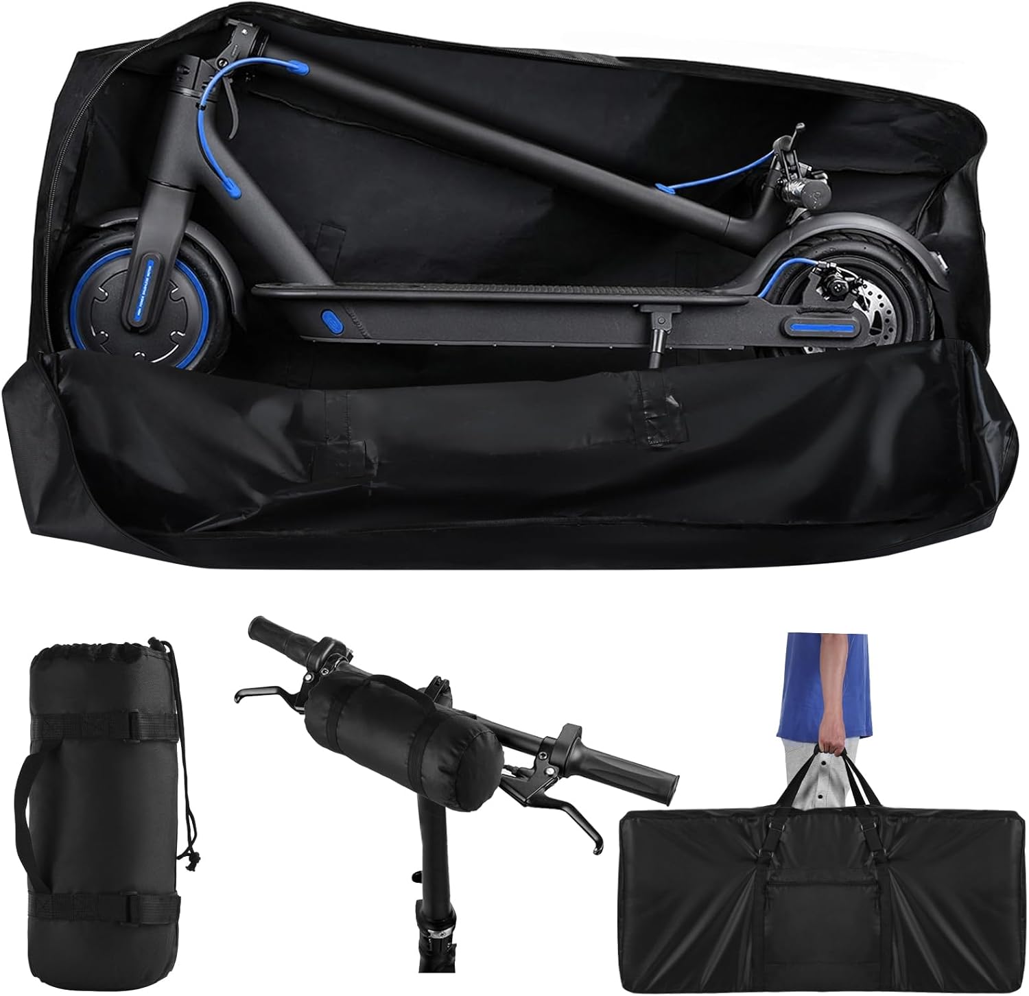 Electric Scooter Bag，Heavy Duty 840D Electric Scooter Storage Bags with Padded Carry Strap，Double Open Zippers，Universal Scooter Carry Bag,E-Scooter Accessories for Mijia M365 M365 Pro Xiaomi Segway