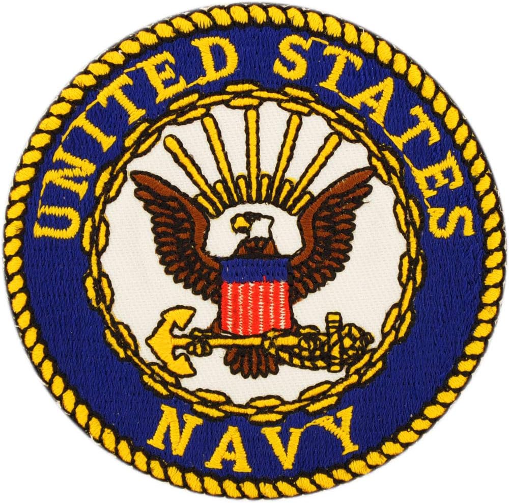 United States Navy USN Logo Seal Embroidered Patch, with Iron-On Adhesive (Full Color)
