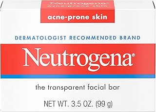 Neutrogena Facial Cleansing Bar Treatment for Acne-Prone Skin, Non-Medicated & Glycerin-Rich Formula Gently Cleanses without Over-Drying, No Detergents or Dyes, Non-Comedogenic, 3.5 oz