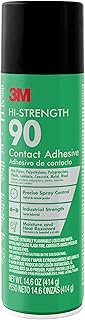 3M Hi-Strength Spray Adhesive 90, 14.6 oz., Industrial Strenght Spray Glue, Dries Clear, Use on Rubber, Glass, Metal, Wood, Foam, Plastic, Cardboard, Fiberglass Insulation, Drywall, and More (90-DSC)