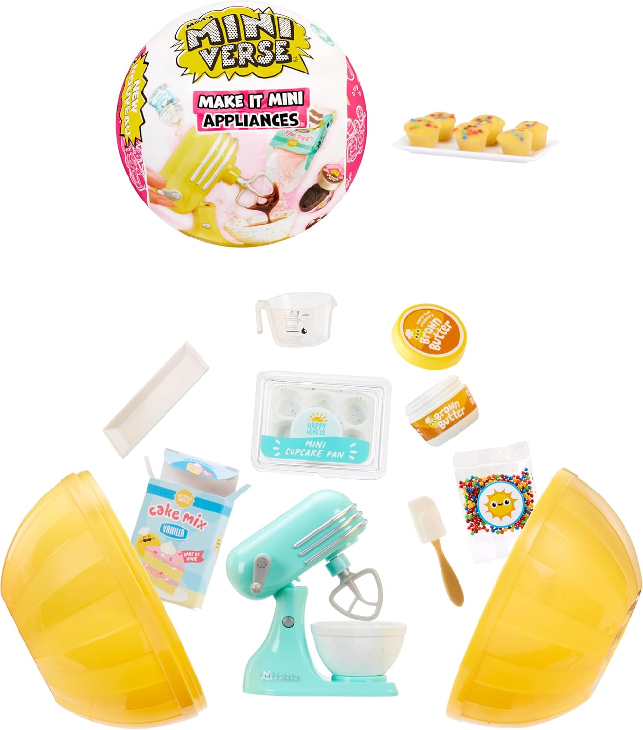 MGA's Miniverse - Make It Mini Appliances Series 2 Mini Collectibles, Mystery Blind Pack, DIY, Crafts, Resin Play, Kitchen Replica Food, NOT Edible, Collectors, 8+