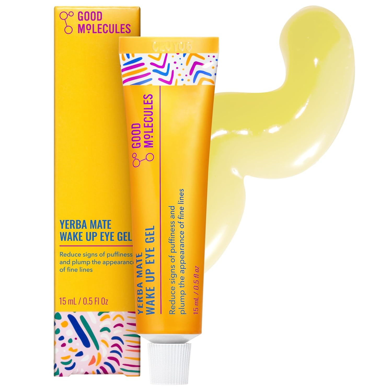 Good Molecules Yerba Mate Wake Up Eye Gel, Caffeine Under Eye Cream, 15 ml