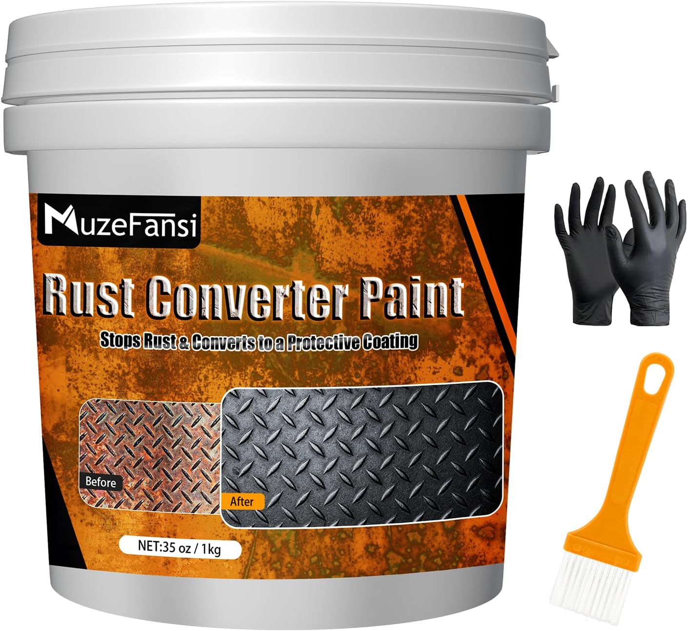 2-in-1 Rust Converter & Metal Primer – Stops Rust, Paint Over Rusted Metal, Anti-Rust Coating Rust Paint,Corrosion Inhibitor for Automotive, Marine, Industrial Use, Heat & UV Resistant(35 oz)