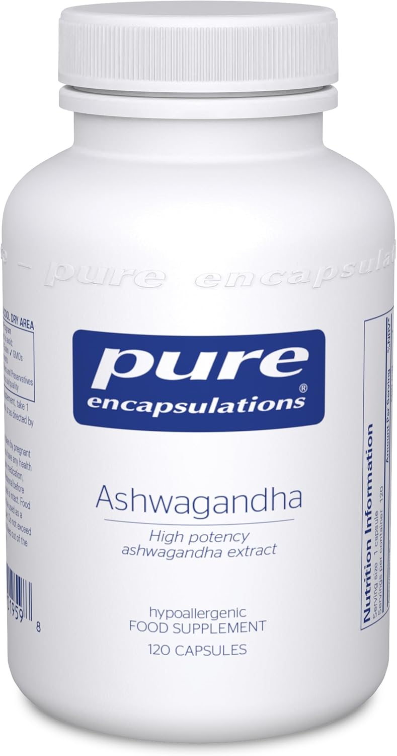 Pure Encapsulations - Ashwagandha High Potency Extract 500mg - Indian Ginseng/Winter Cherry Supplement to Support Cognitive and Joint Function - 120 Vegetarian Capsules