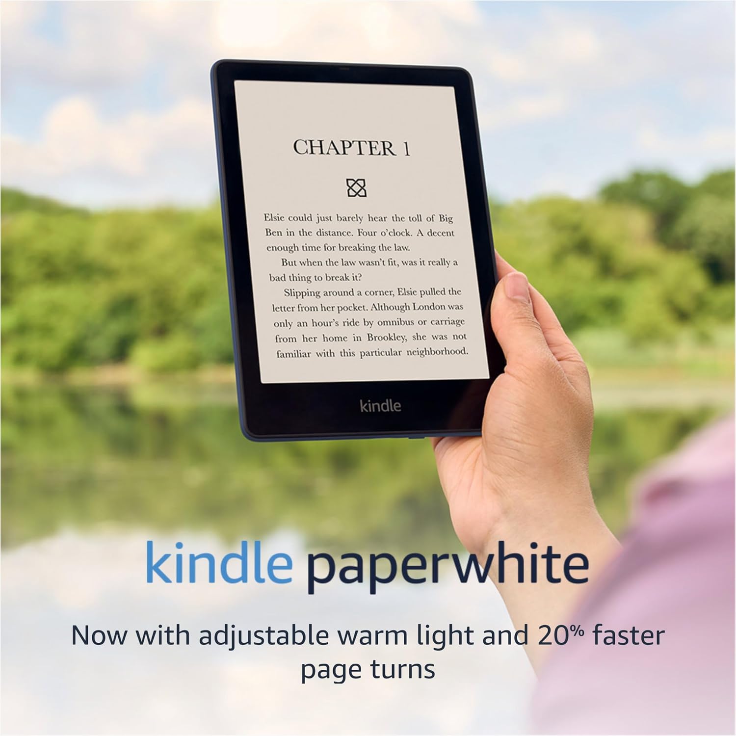 Like-New Amazon Kindle Paperwhite (16 GB) | Now with a larger display, adjustable warm light, increased battery life, and faster page turns | Denim