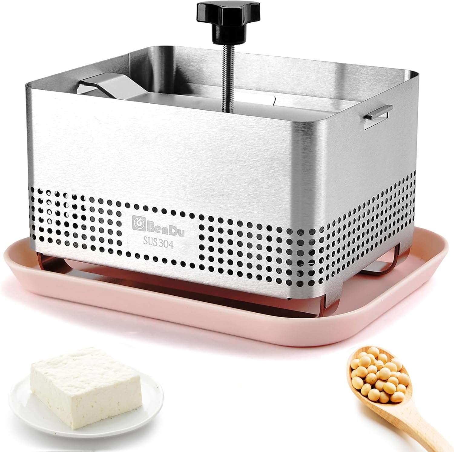 Tofu Press Stainless Steel, Paneer Maker with Upgraded Deep-Press Design, Improves Tofu Flavor and Texture, for Homemade Tofu, Paneer Press and Cheese Press, Multi-Functional Kitchen Tool, BPA Free