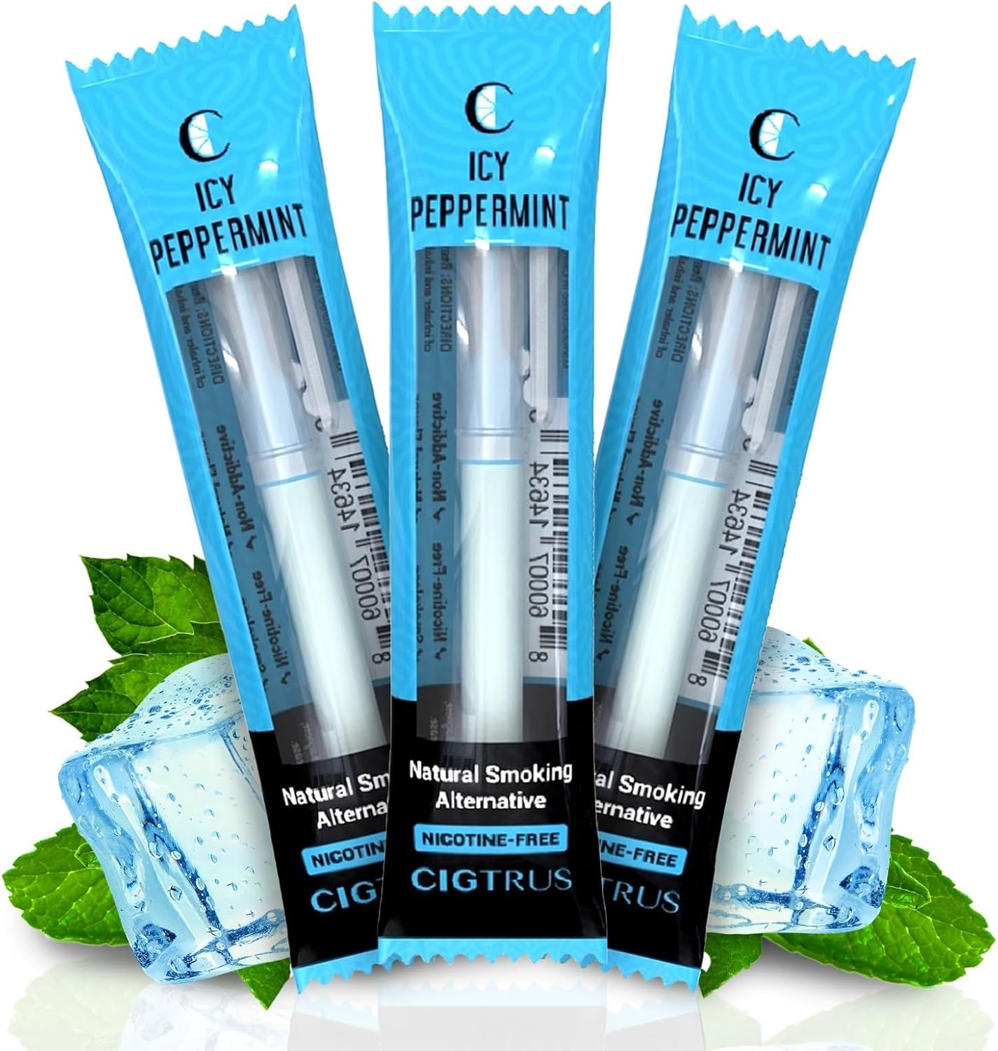 Craving Relief Inhaler (3-Piece) - Natural Quit Smoking Substitute, Nicotine & Tobacco-Free, Cigtrus' Non-Electric Solution (ICY Peppermint)
