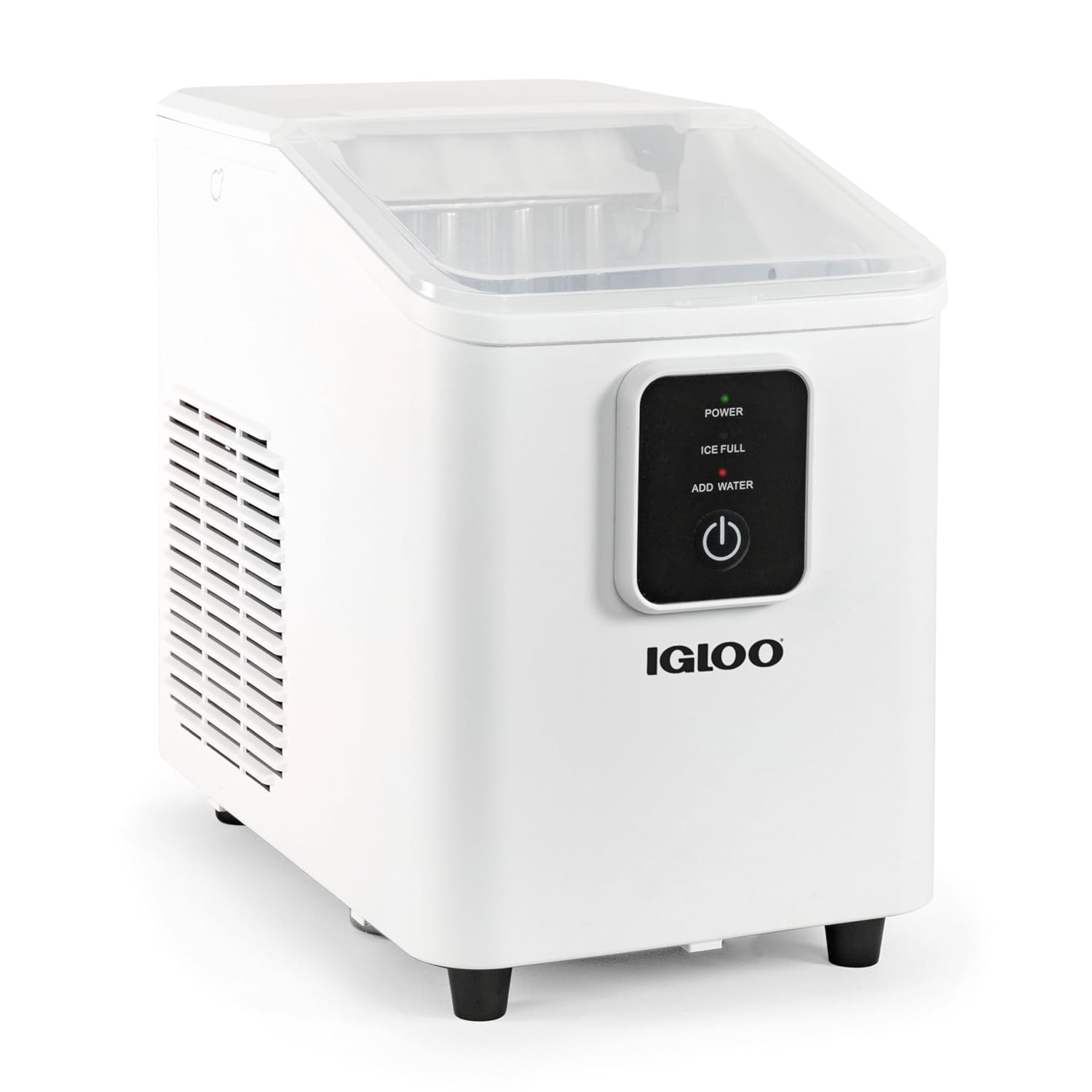 Igloo Self-Cleaning Countertop Ice Maker - Compact and Portable - Creates 26 lbs. Per Day, 8 Pieces Ready Every 7-8 Minutes - Includes Ice Scoop and Basket - White