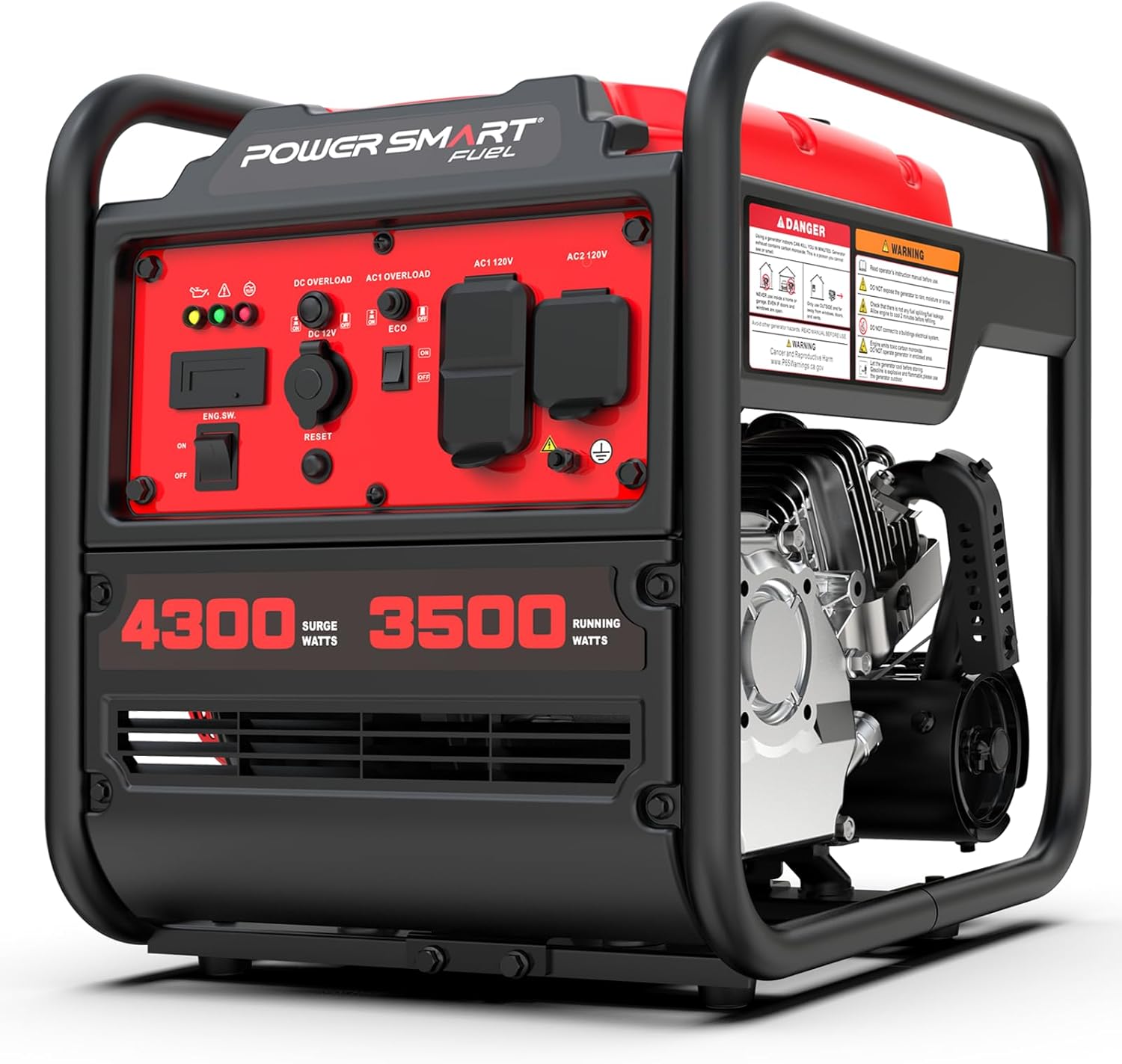 PowerSmart 4300-Watt Portable Generator with Inverter Technology, 30 Amp for Home Use and Emergency Backup