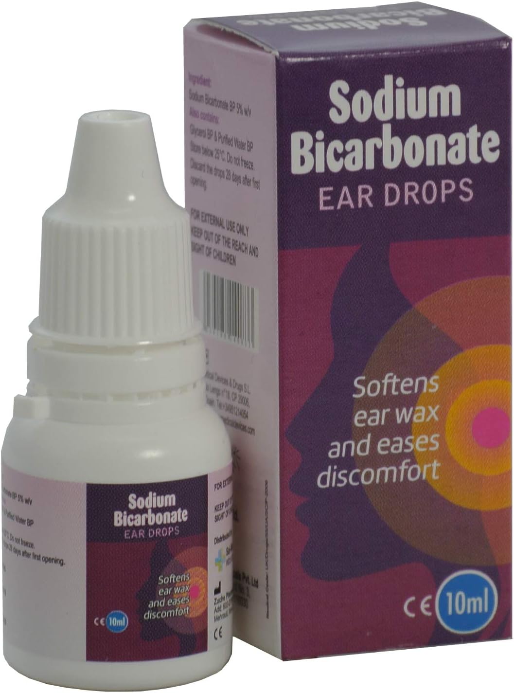 Sodium Bicarbonate Ear Drops Softens Ear Wax And Eases Discomfort (10 Packs)