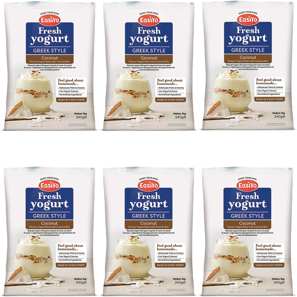 Easiyo Greek & Coconut Premium Yoghurt Mix 240g (Pack of 6)