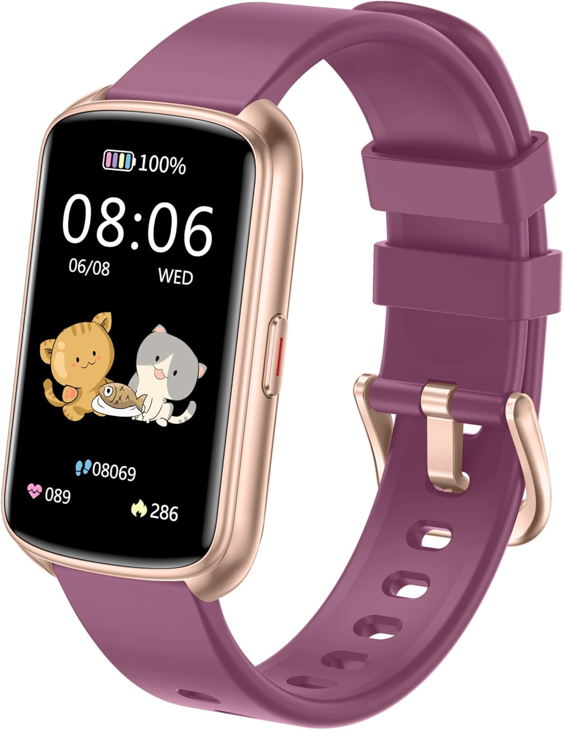 Runlio Fitness Tracker, 1.47 Inch Smartwatch, Touchscreen Activity Tracker with Thin Smartband Design, 5ATM Waterproof Fitness Watch SPO2 Heart Rate Monitor for Android/iOS, Purple