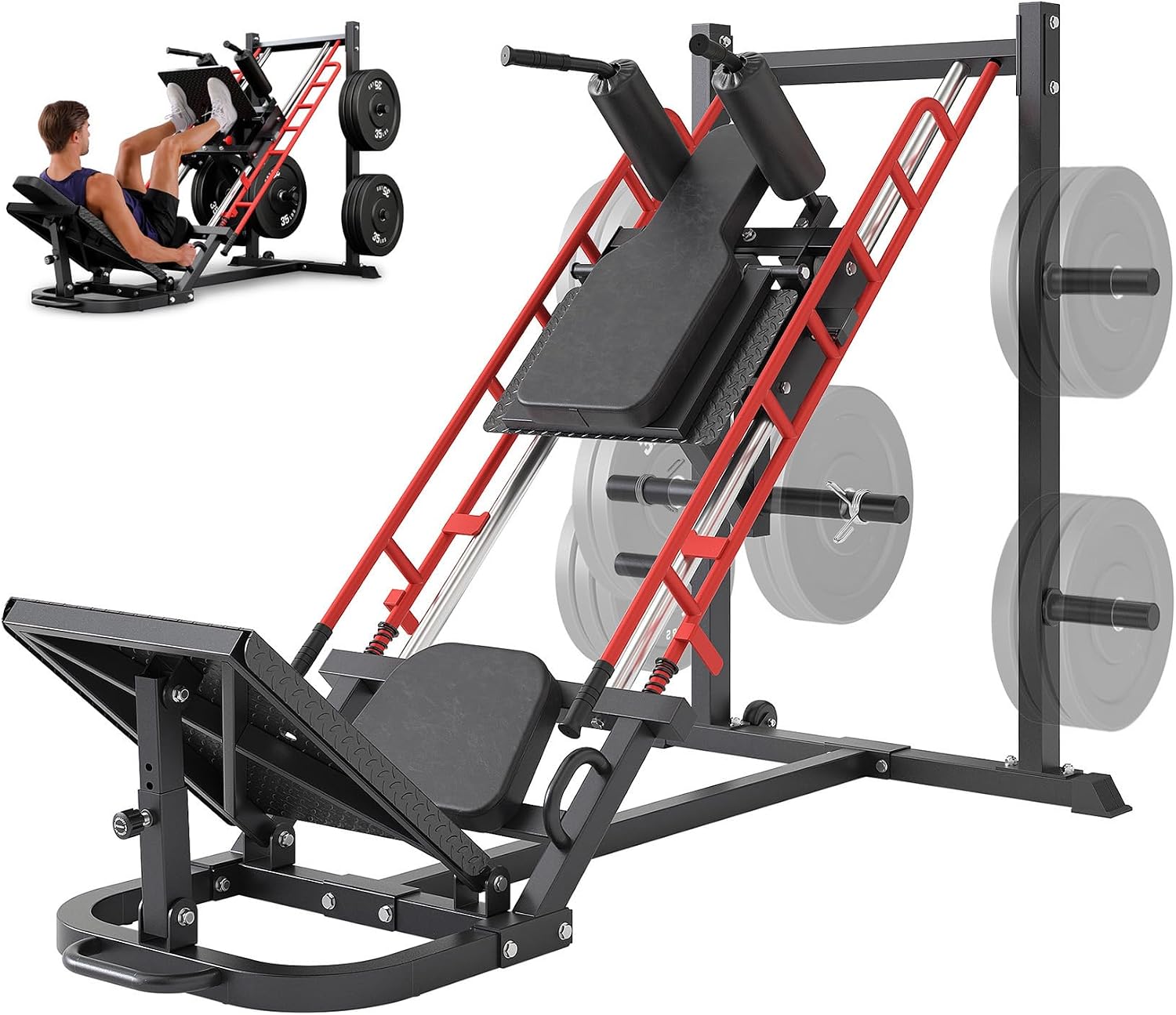 Dripex Leg Press Hack Squat Machine Combo for Home Gym, Upgraded Leg Press