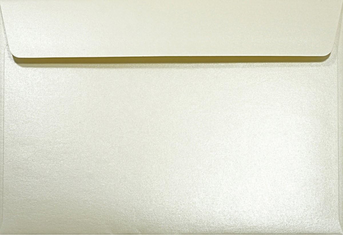 Netuno 100 Cream Pearlescent envelopes DIN C5 162x229mm 6.37x9.01 inches 120gsm Majestic Candlelight Cream Peel&Seal Straight Flap no Window for Invitation Wedding Christmas Birthday Greeting Cards