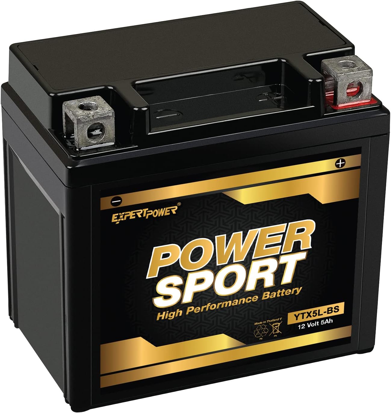 YTX5L-BS Battery replacement (5Ah, 12v, Sealed) Maintenance Free Battery ExpertPower®