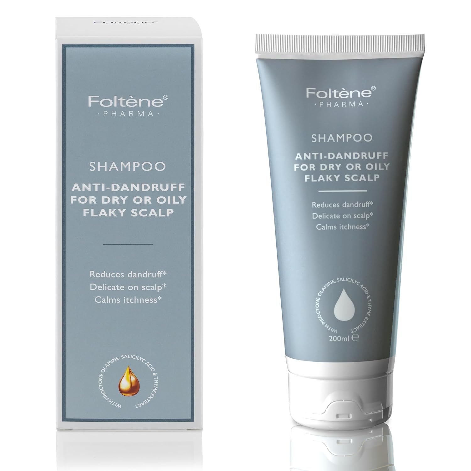 Foltene Anti Dandruff Shampoo for Men & Women – Dry, Itchy & Oily Scalp Treatment – Dandruff Treatment with Piroctone Olamine & Salicylic Acid – Itchy Scalp Relief – Sulfate-Free Shampoo – 6.76 fl oz