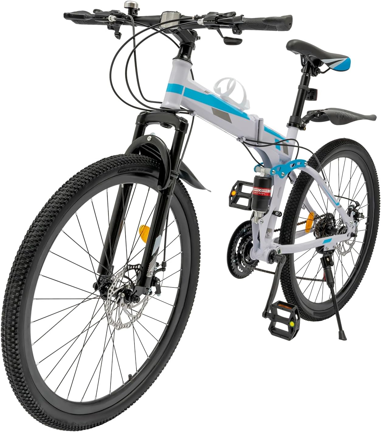 Zoobotanica 21 Speed 26 Inch Mountain Bike, Foldable Mountain Bike, High Carbon Steel Body, Front and Rear Mechanical Disc Brakes, for Adults Youth Use
