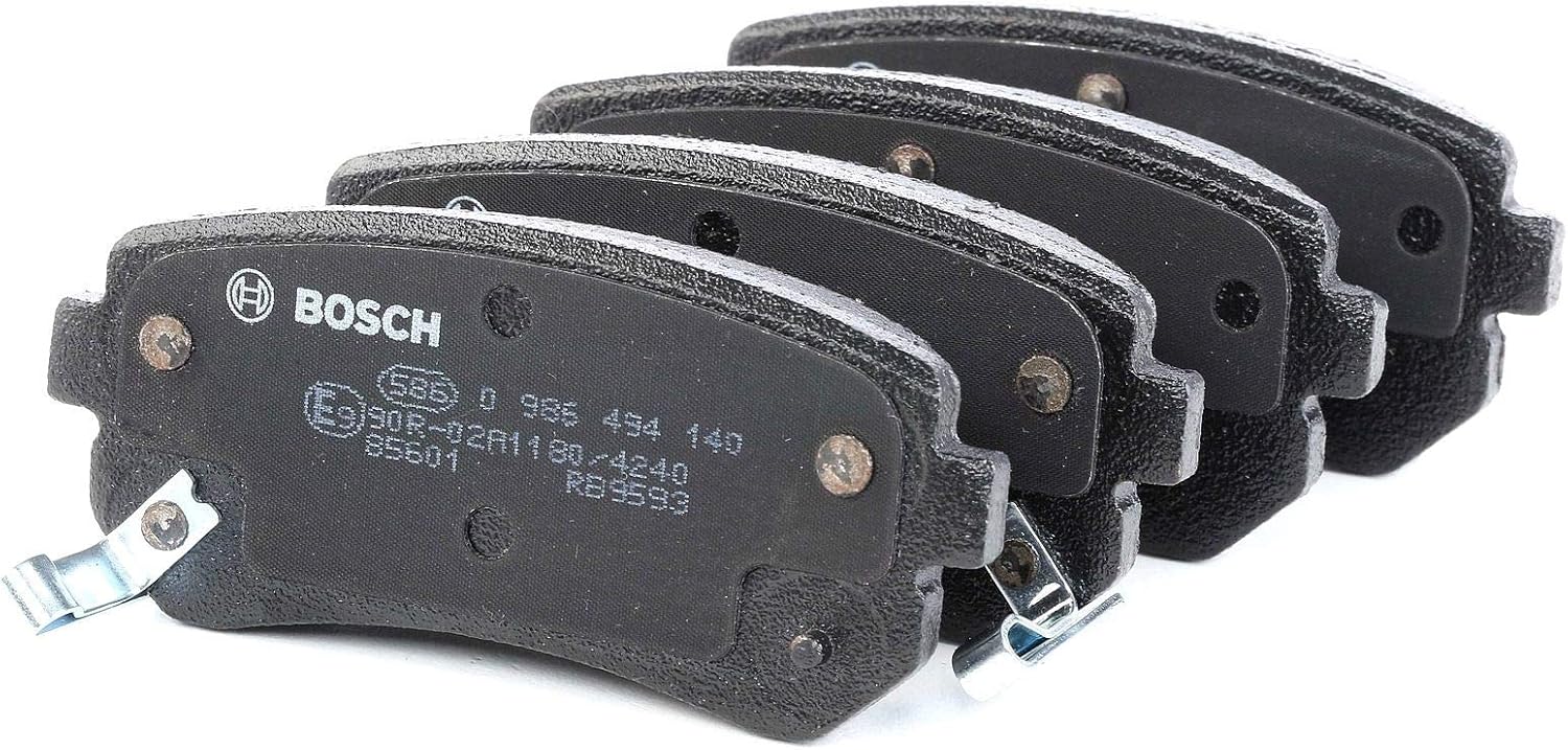 Bosch BP1051 - Brake Pads Car Rear Axle - Bosch Quality - Reduced Noise and Dust - ECE-R90 Certified - Copper-Free - 1 Set of 4 Pads