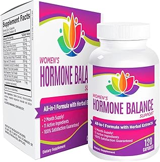 2-Month Women's Hormone Balance Support Supplement (All-in-1 Formula) with 11 Active Ingredients - Natural Herbal Extracts - Women’s Hormonal Health Formula - Easy to Swallow - 120 Capsules