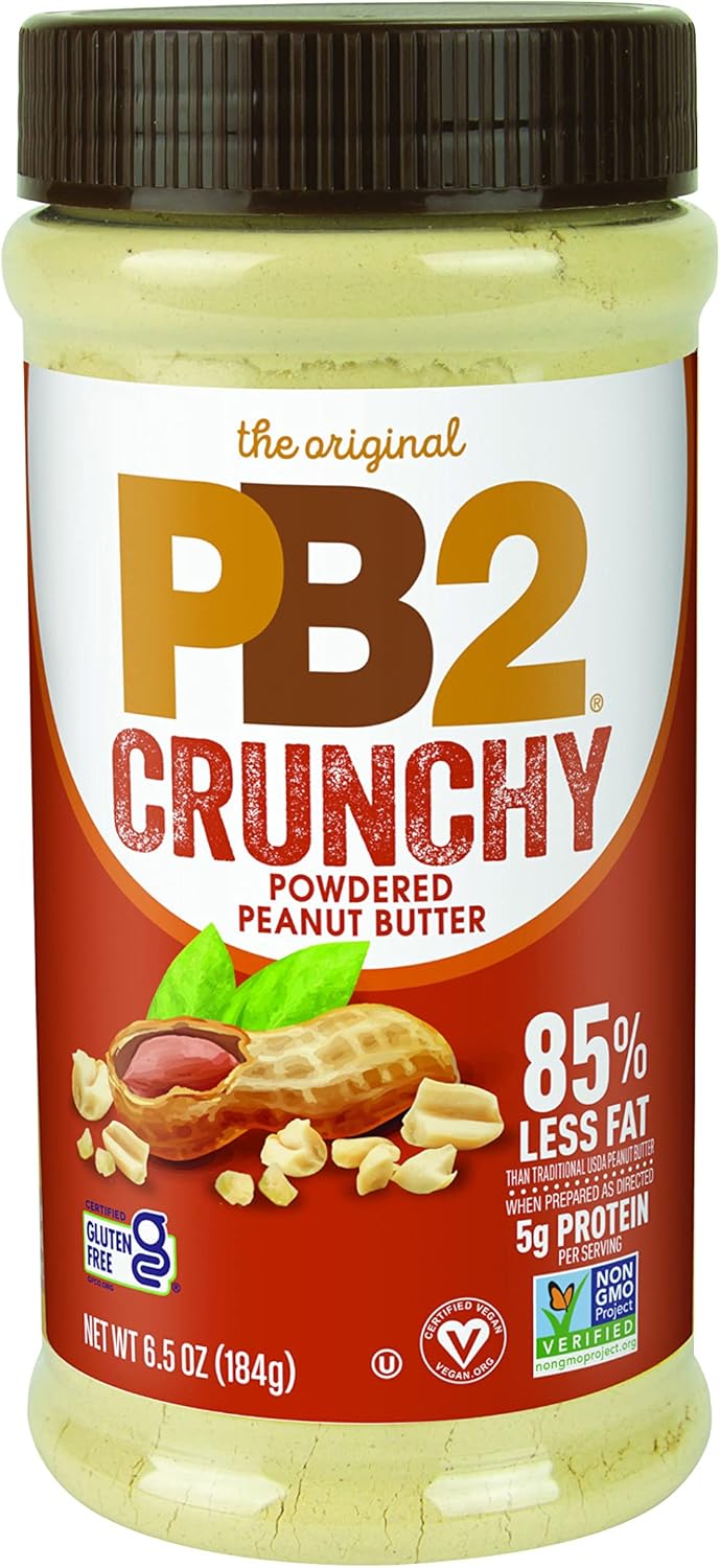 PB2 Crunchy Powdered Peanut Butter - Peanut Butter Powder with Small Crunchy Peanut Pieces [6.5oz Jar]