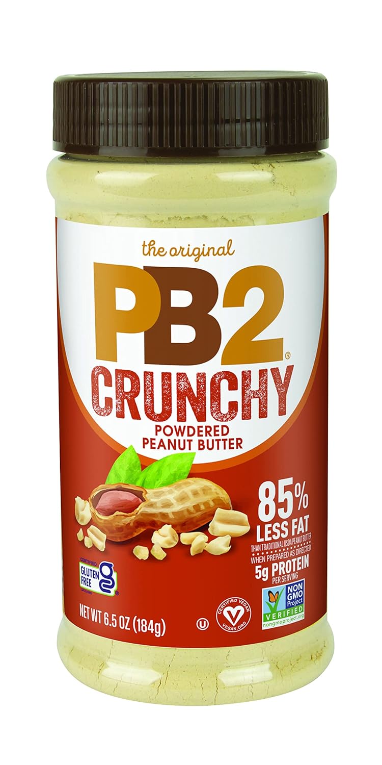 PB2 Crunchy Powdered Peanut Butter - Peanut Butter Powder with Small Crunchy Peanut Pieces [6.5oz Jar]