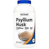 Nutricost Psyllium Husk 1500mg Per Serving, 500 Capsules - Non-GMO & Gluten Free