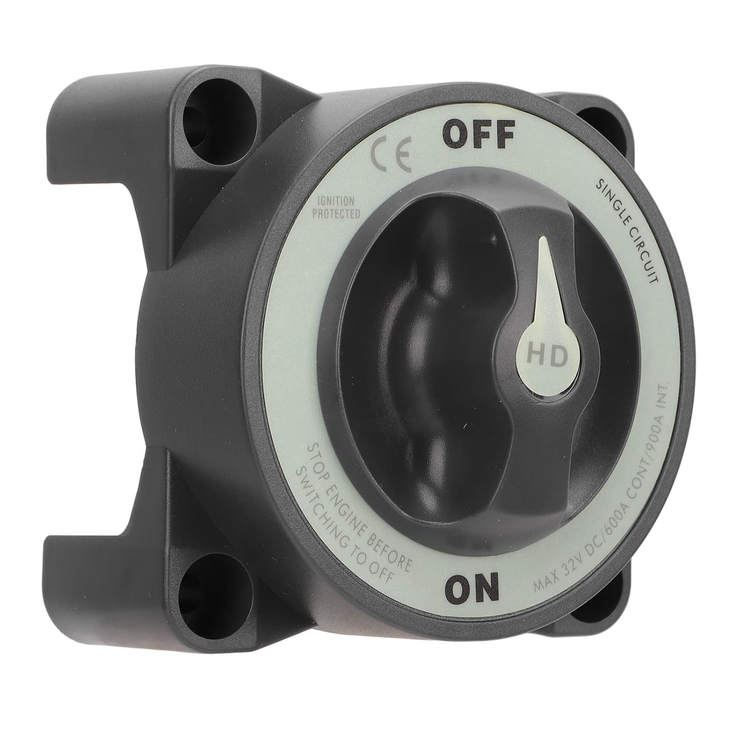 600A Battery Disconnect Switch, Single Circuit ON Off, IP66, 3 Studs, 32V DC, for RV Boat Marine