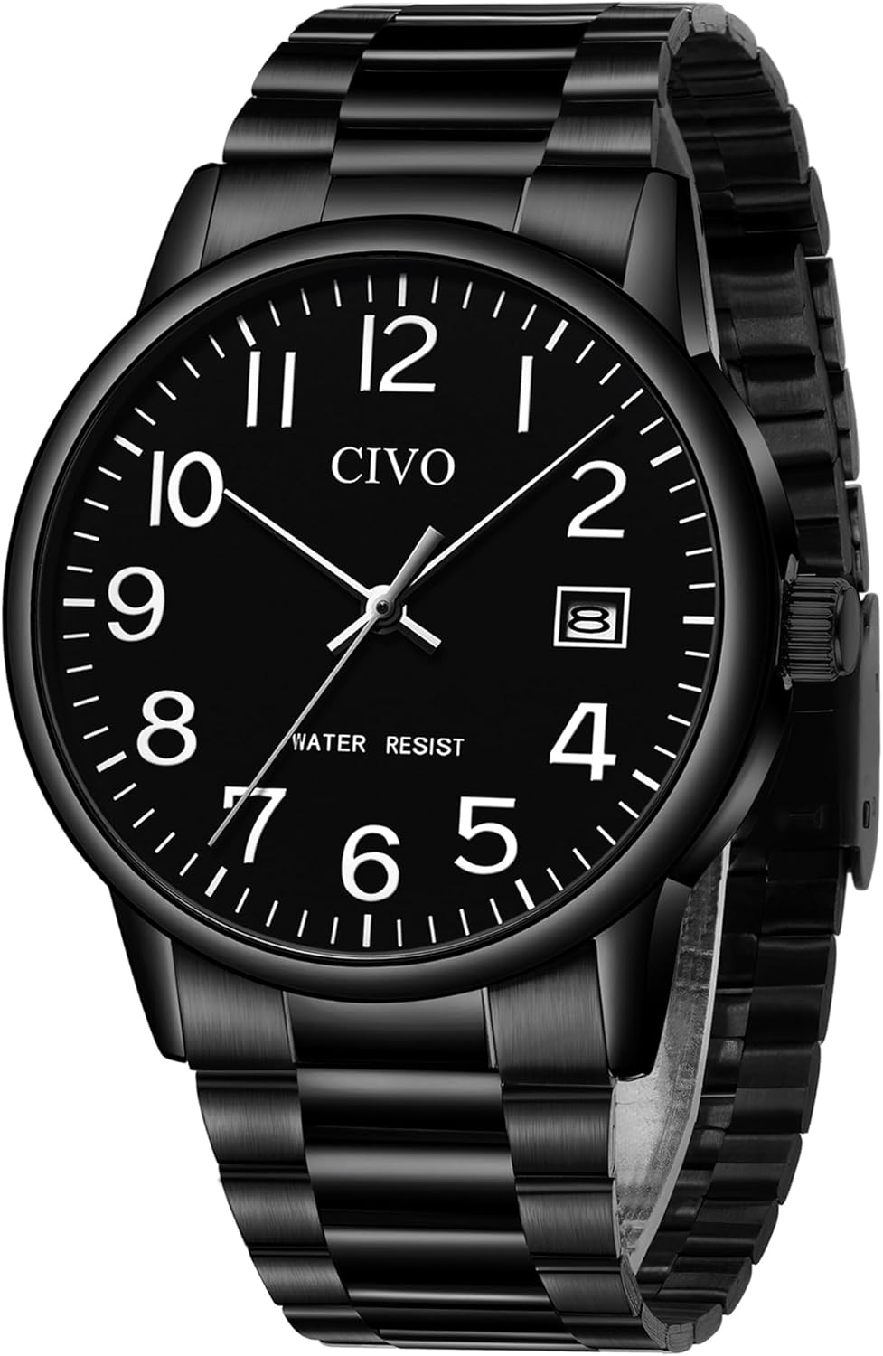 CIVO Watches for Men Analog Quartz: Waterproof Watch with Numeral Dial Easy to Read - Silver Watch for Business Casual - Dress Classic Mens Wrist Watch