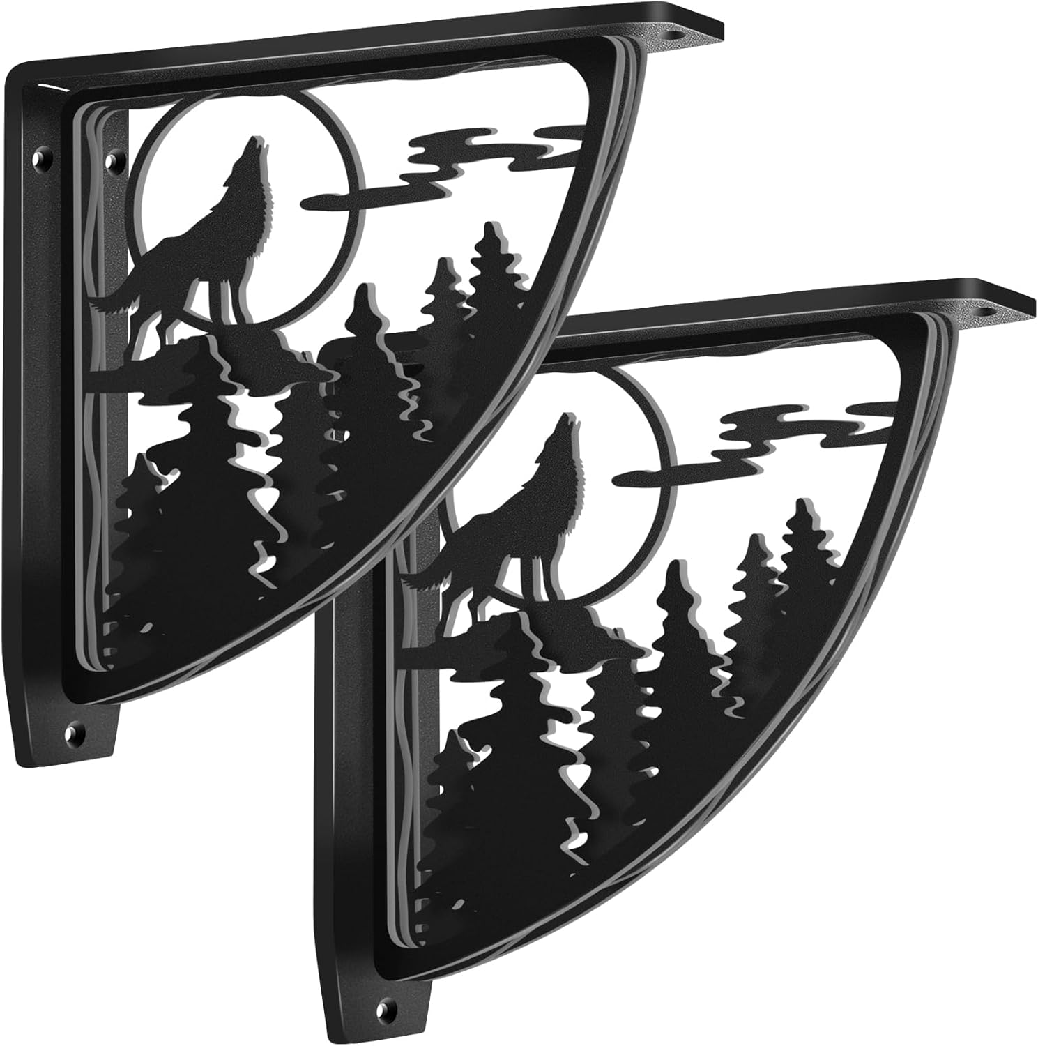 2 Pack Fireplace Mantel Brackets Heavy Duty,Floating Mantel Bracket,Corbels for Fireplace Mantel,Individualized Triangle Max Load 550 LBS Decorative Cast Iron Shelf Brackets