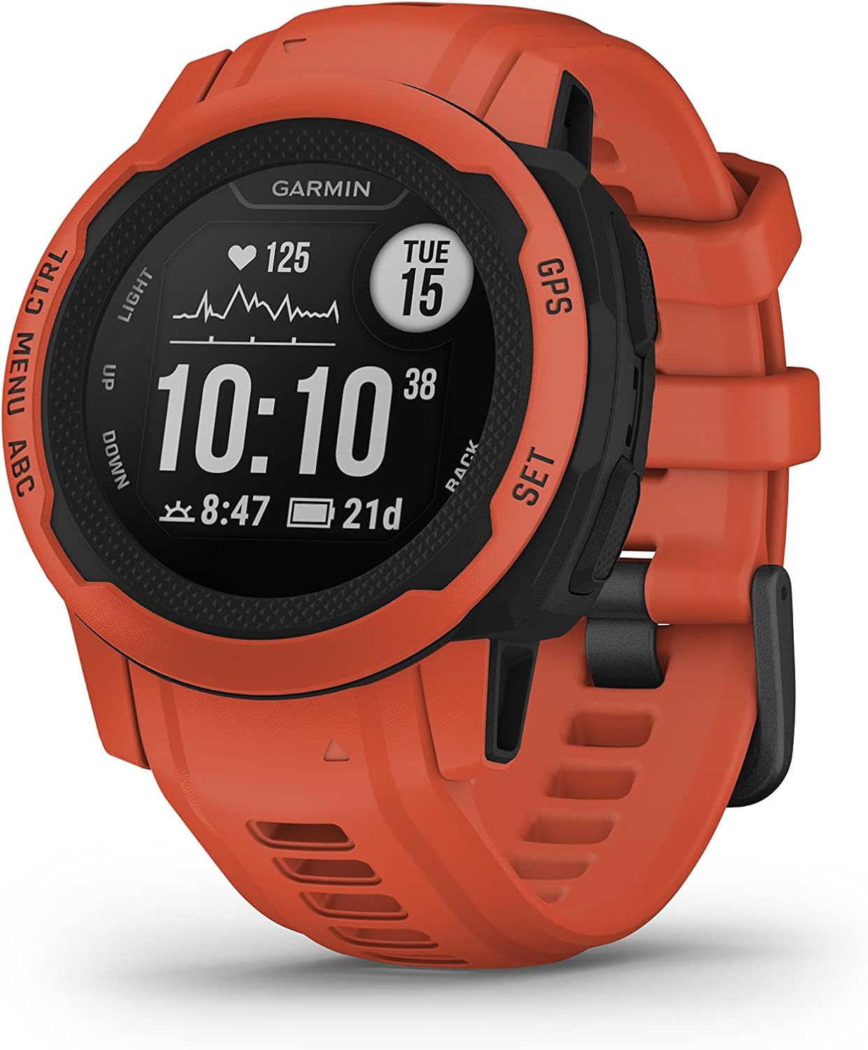 Garmin Instinct 2S, Smaller-Sized Rugged Outdoor Watch with GPS, Built for All Elements, Multi-GNSS Support, Tracback Routing and More, Poppy