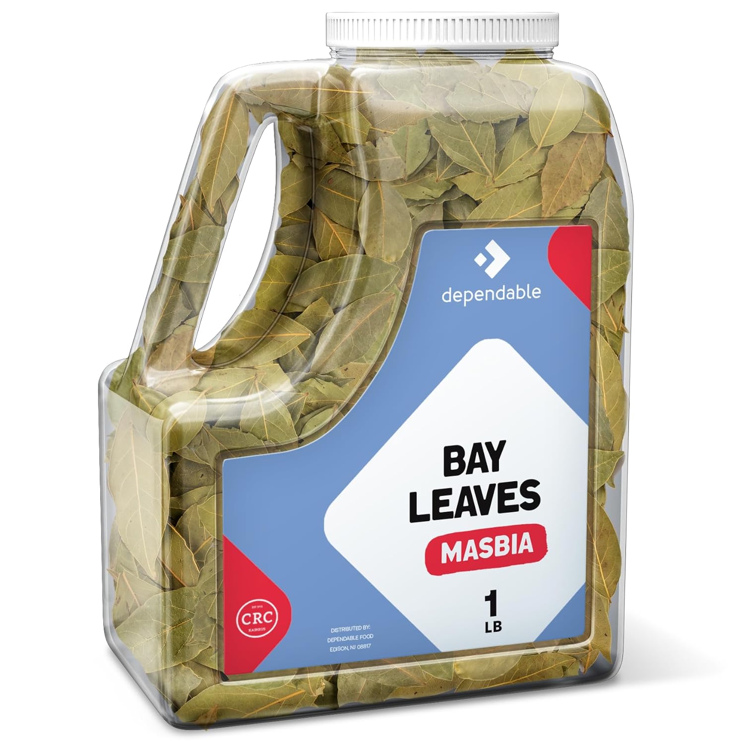 Dependable Foods Bay Leaves – 1 Lb. Bulk Jar - 100% Natural, Non-GMO, Salt-Free | Kosher, Allergen-Free | Nature’s Aroma
