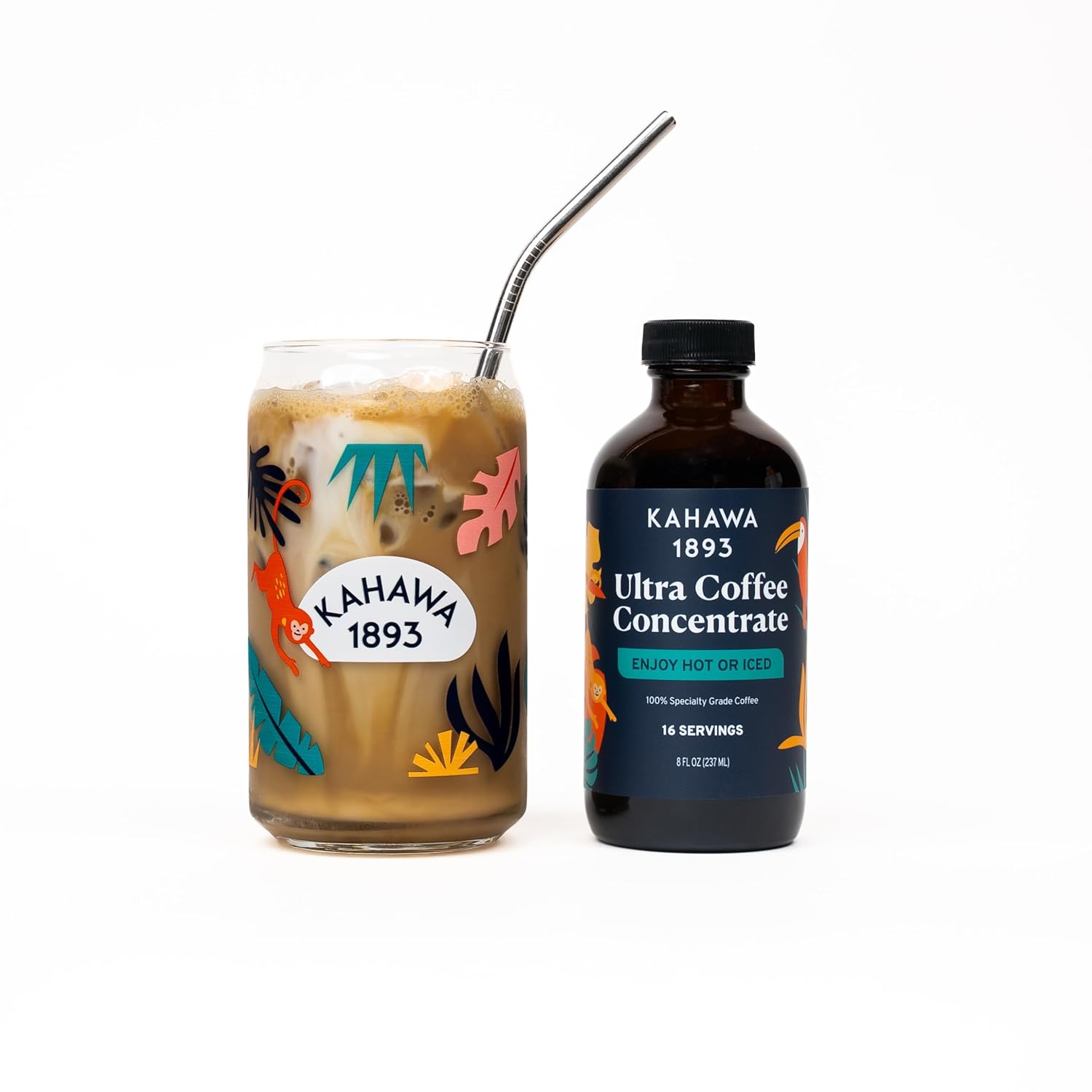 Kahawa 1893 Ultra Coffee Concentrate (16 Servings) - Instant Hot, Cold or Iced Coffee, As Seen on Shark Tank, High Antioxidants, Naturally Sweet, Organically Grown, Cultivated & Ethically Sourced