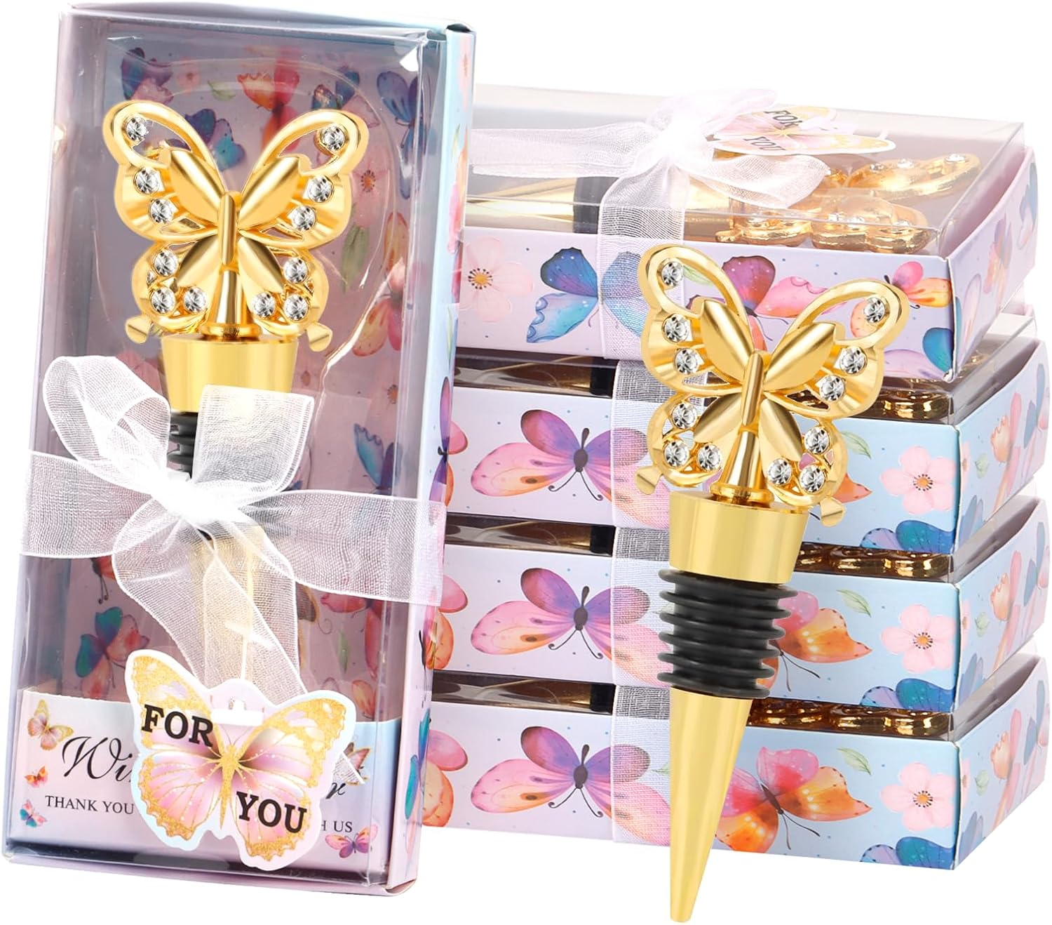 30PCS Butterfly Wine Bottle Stopper, Wine Stoppers Cute, wine stopper baby favors for Birthday Wedding Favor Bridal Party Shower or Engagement Souvenir Gift Supplies, Party Favor for Guests