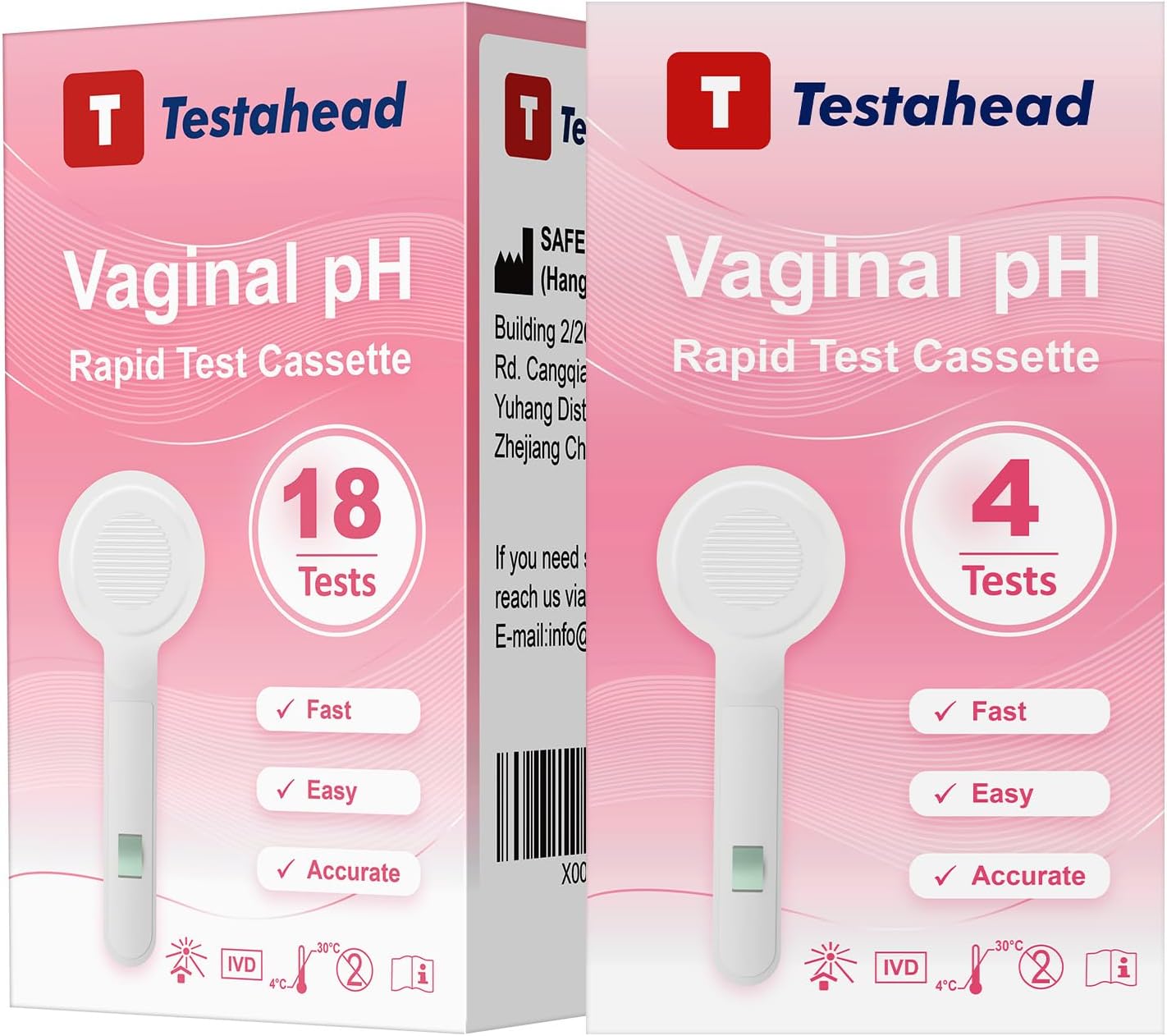 Vaginal pH Test Strips, Feminine Health Vaginal pH Test Strips Kits for Bacterial Vaginitis, Trichomonas Vaginitis, Individual Aluminum Foil Wrapped 22-Packs