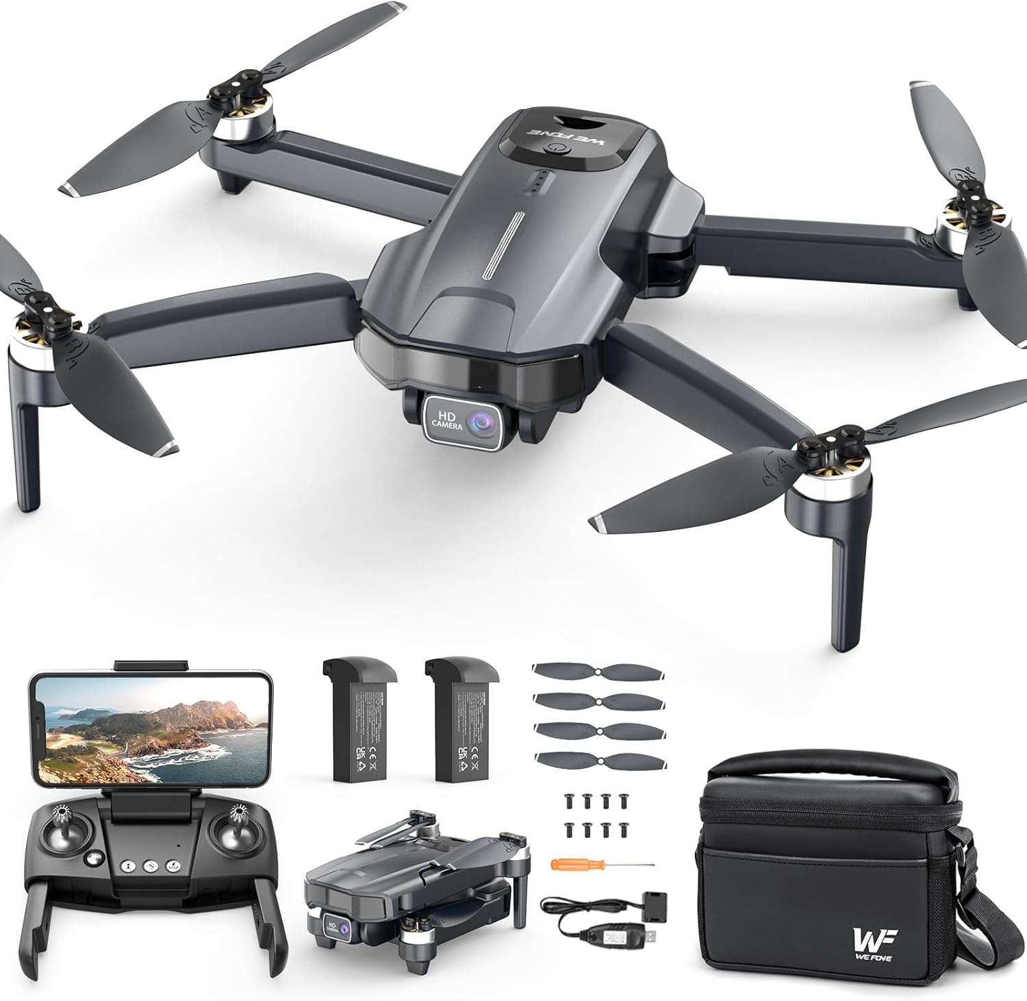 Drones with Camera for Adults 4k, WF31 GPS RC Drone FPV Foldable Quadcopter for Beginner with Brushless Motor, 5G Wi-Fi Transmission, Auto Return, Follow Me, Waypoints, 50 Min Flight Time
