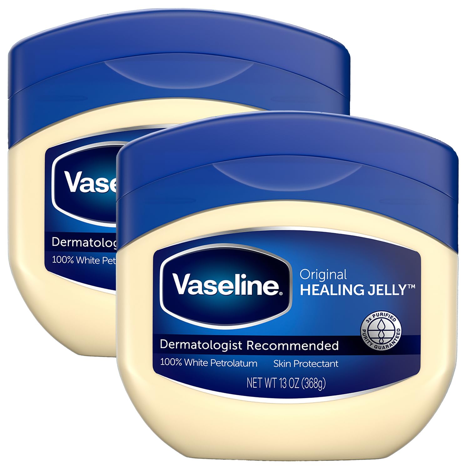 Vaseline Petroleum Jelly Value-Size 2-Pack – Dermatologist Recommended Skin Protectant, Healing Ointment for Beauty & Personal Care, 13 Oz Ea