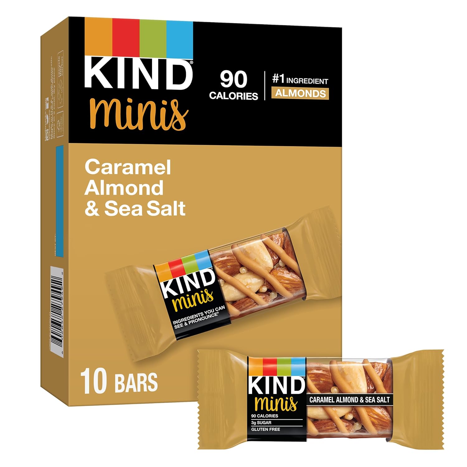 KIND Minis, Caramel Almond & Sea Salt, 0.7 Ounce (Pack of 10)