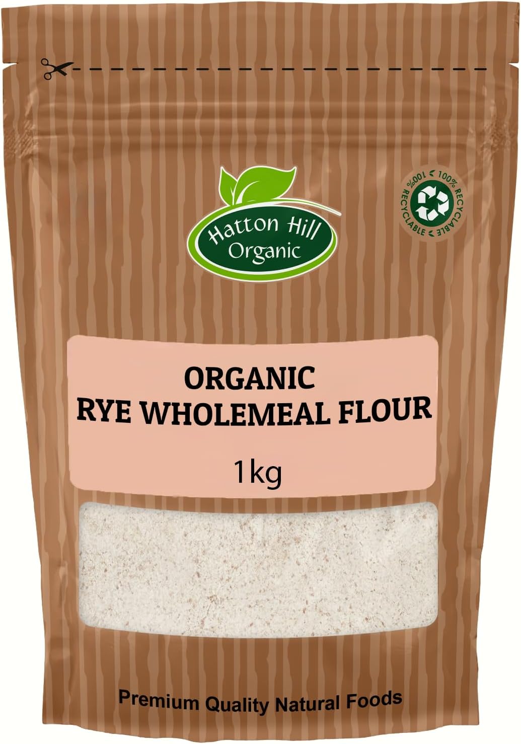 Organic Rye Wholemeal Flour 1kg by Hatton Hill | A Robust, Nutritious Flour for Heartier Bakes