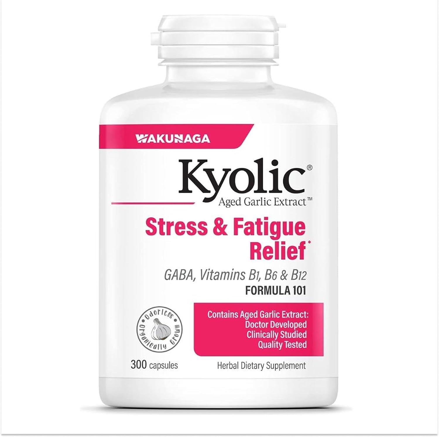 Kyolic Aged Garlic Extract Stress & Fatigue Relief* Formula 101, 300 Caps